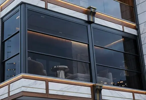 Trabzon restoran kafe ve kış bahçesi projeleri için uzaktan kumandalı motorlu giyotin cam sistemi modelleri